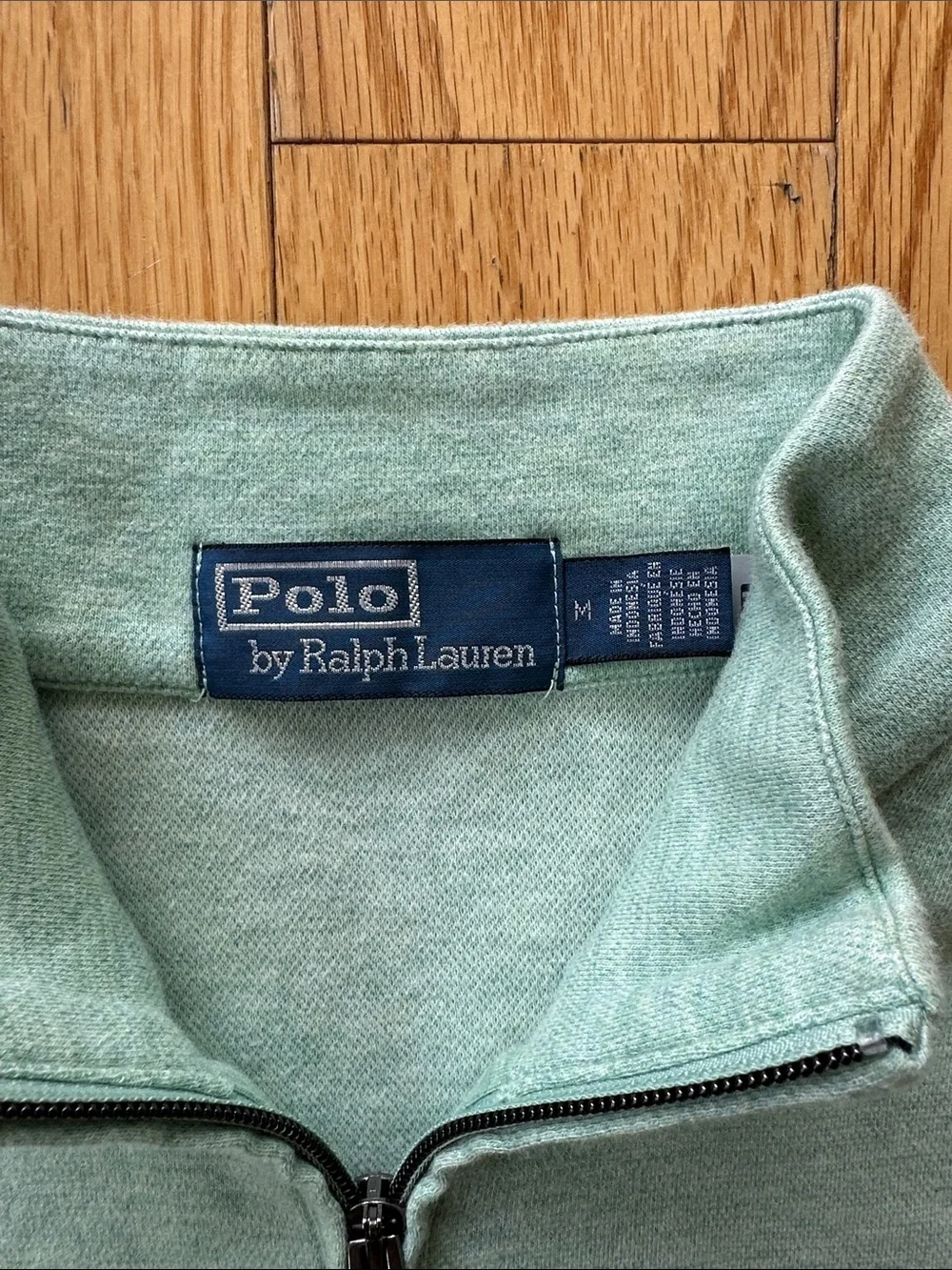 Polo by Ralph Lauren Men’s Light Mint Quarter-Zip Sweater